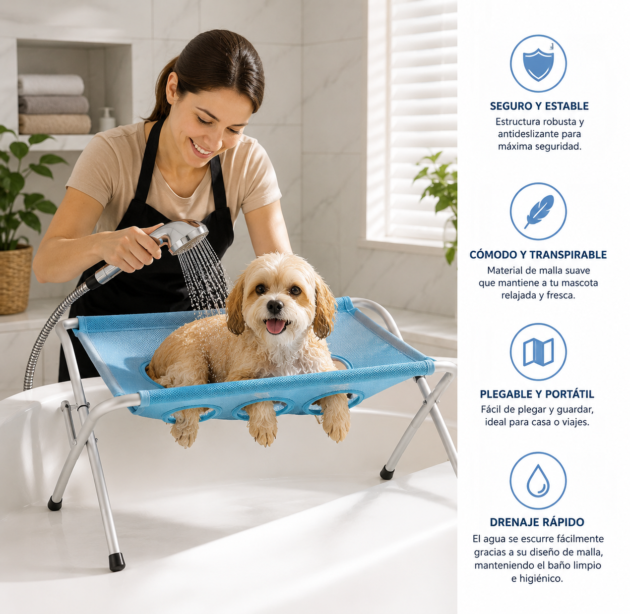 Soporte Plegable para el Baño de Mascotas
